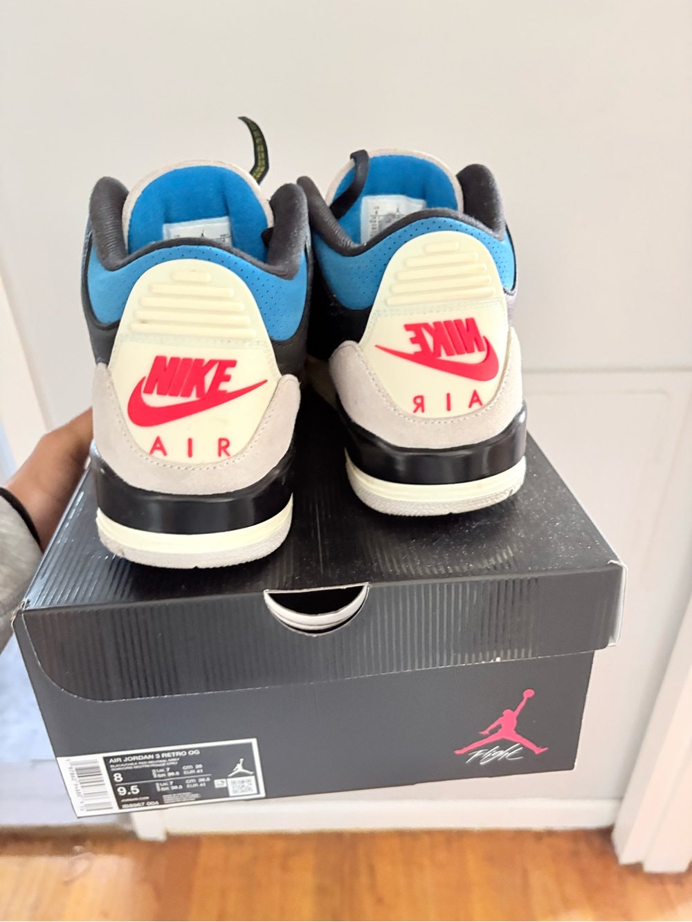 Jordan Retro 3 Low-Top Sneakers — Black, Blue, Cream, red